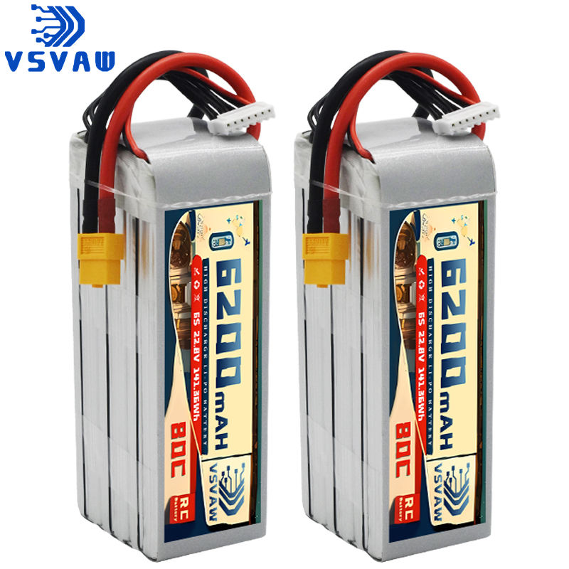 6S Lipo Battery 22.2V 5000Mah - Batteria Lipo VSVAW 6S 22.8V 80C/160C
