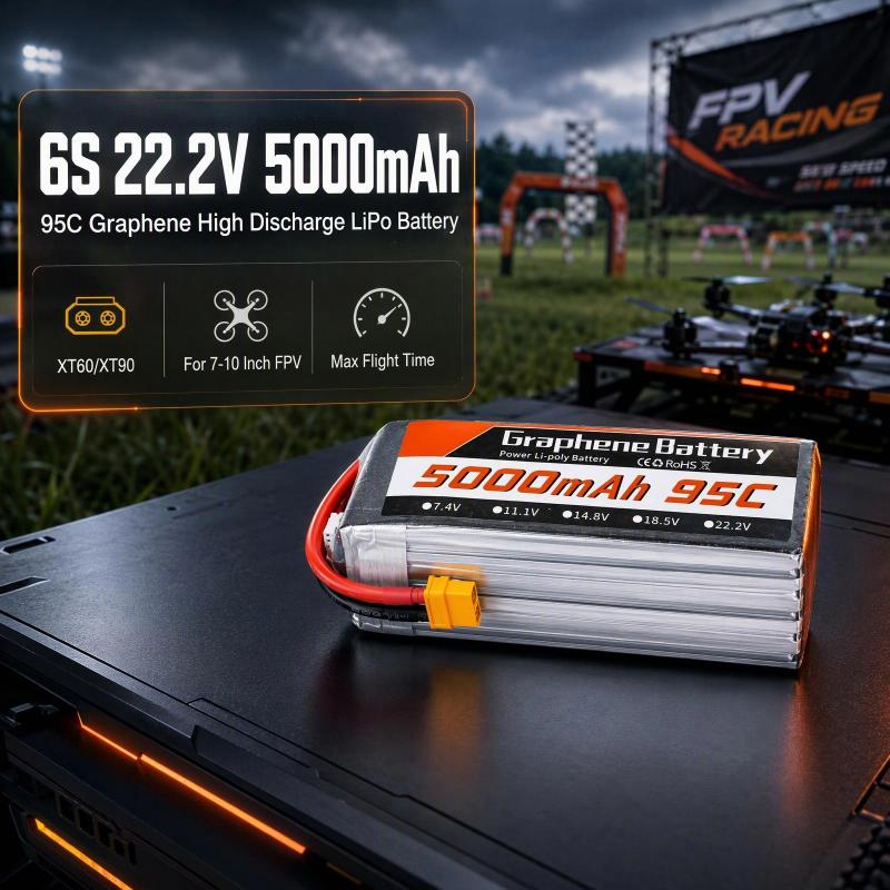 6S Lipo Battery 22.2V 5000Mah - Batteria LiPo in grafene 6S 22,2V