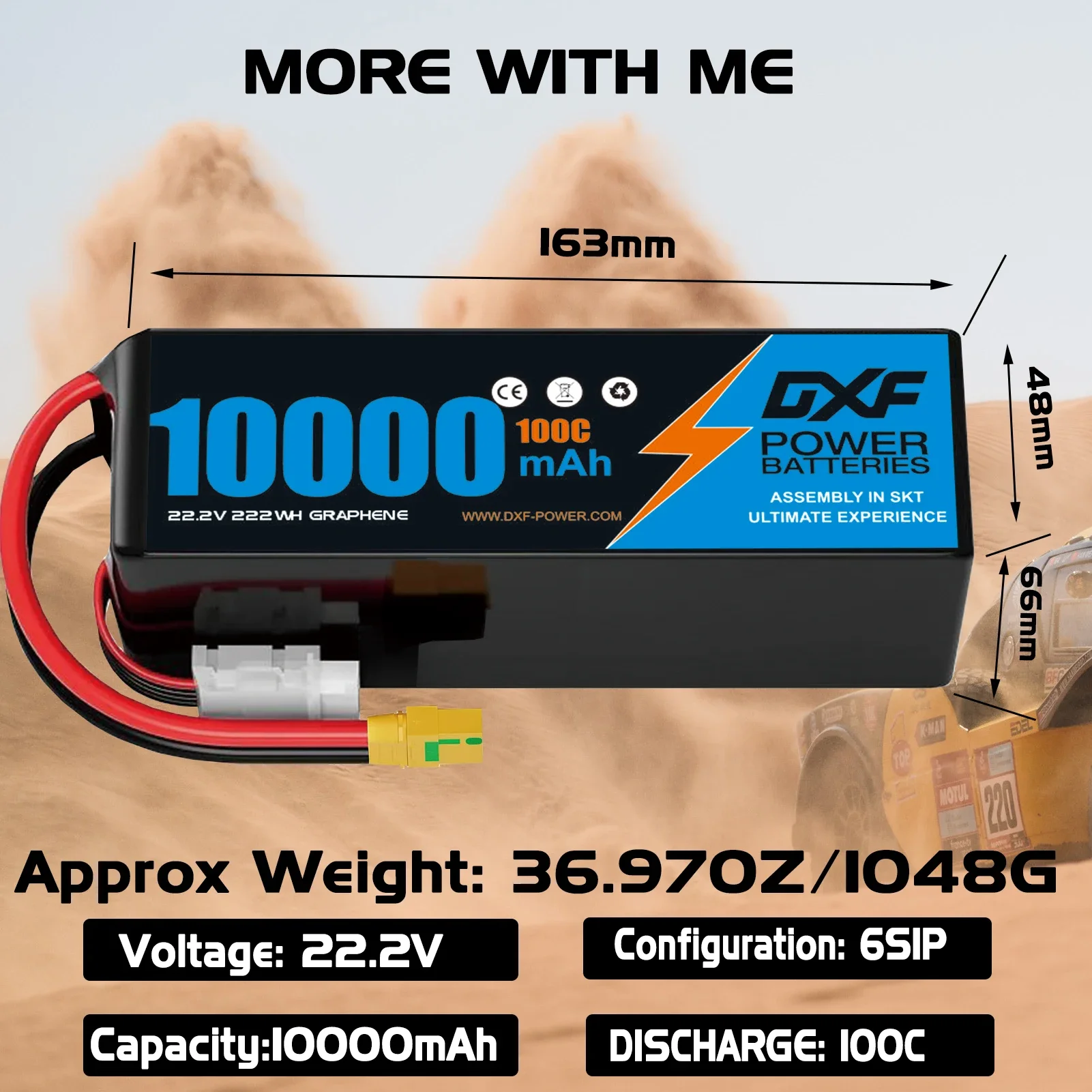 Batteria Lipo DXF 6S 10000mAh  - 6S Lipo Battery 22.2V 5000Mah recensione e prezzo