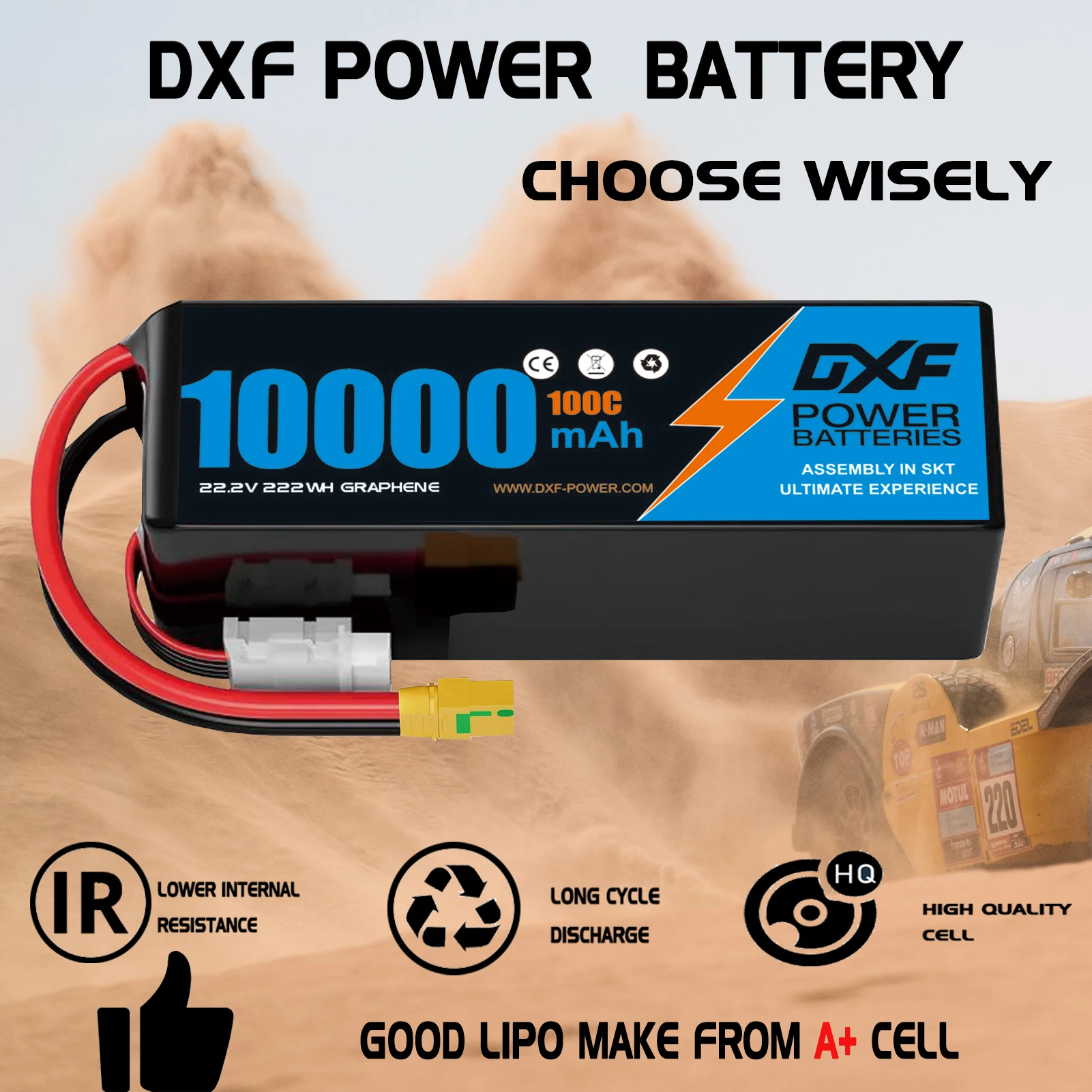 Batteria Lipo DXF 6S 10000mAh  - 6S Lipo Battery 22.2V 5000Mah recensione e prezzo
