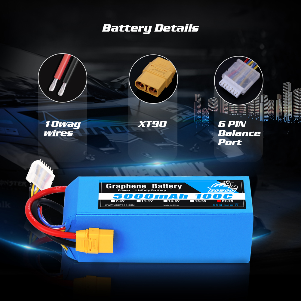 Batteria Lipo al Grafene Yowoo - 6S Lipo Battery 22.2V 5000Mah recensione e prezzo